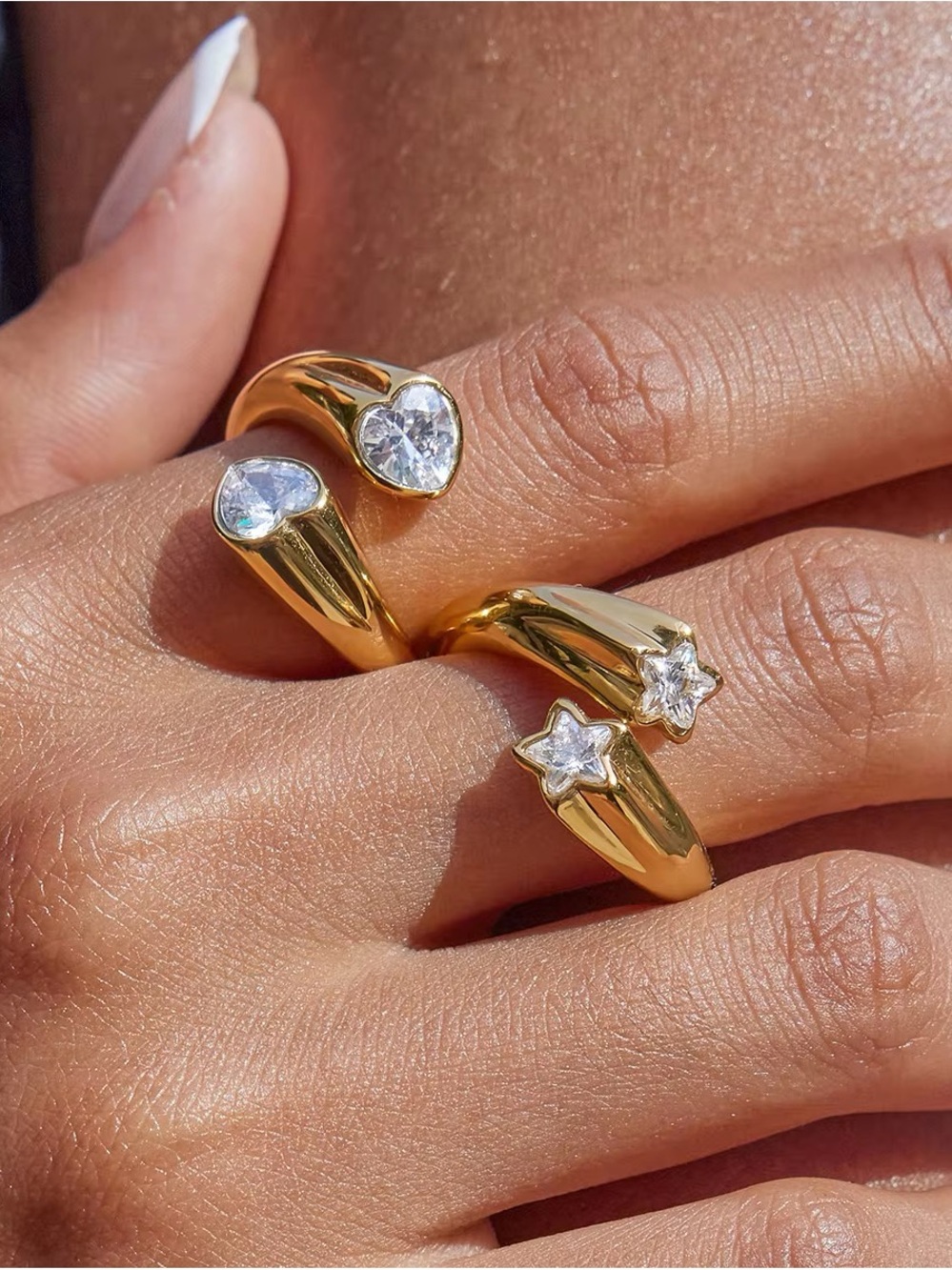 Gold Star Open Ring - Women Jewelry